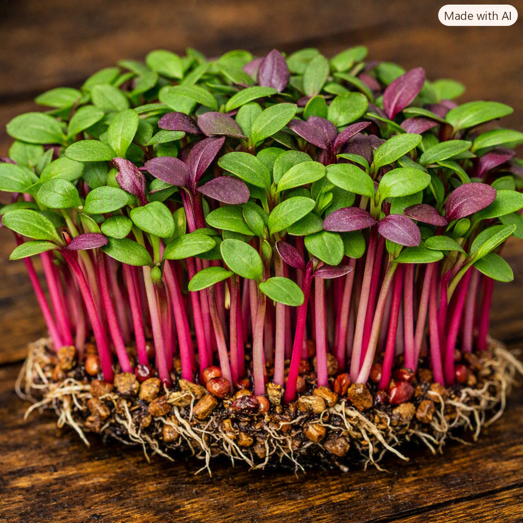 Beetroot microgreens by Ojas Microgreens Bengaluru