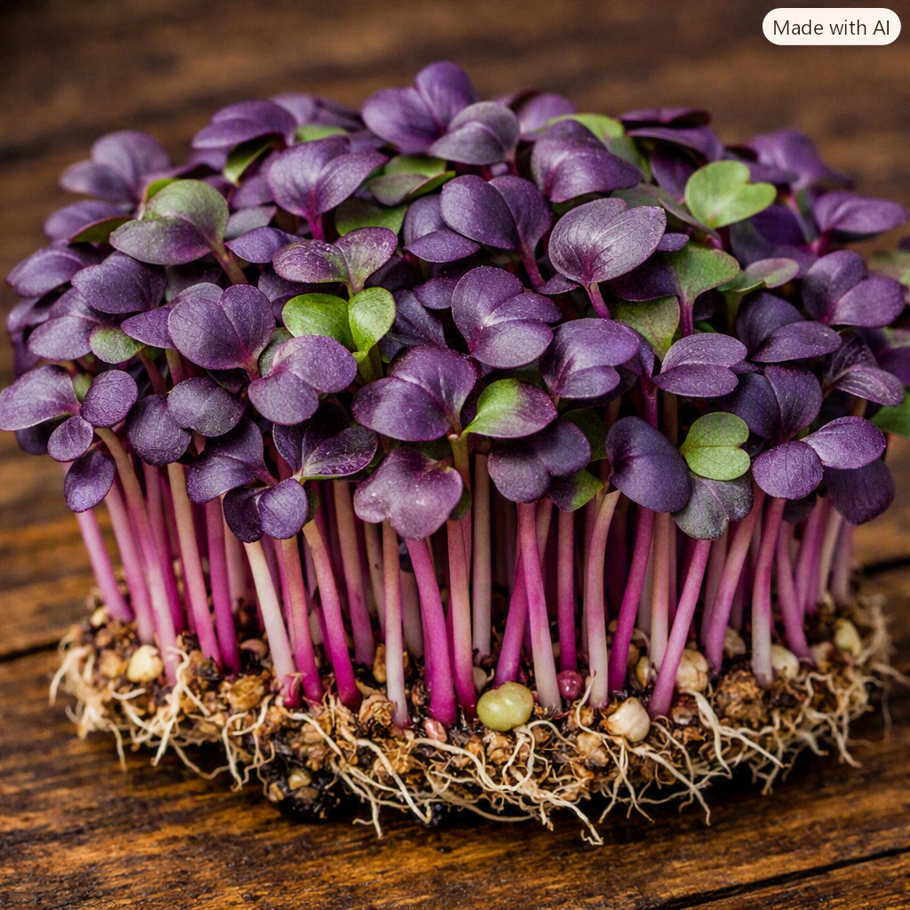 Purple Radish microgreens by Ojas Microgreens Bengaluru